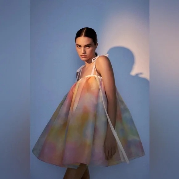 Selkie Dresses & Skirts - Selkie Dopamine Rainbow Powder Puff Mini Dress Anthropologie